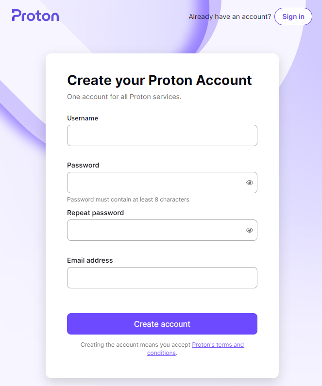 Proton VPN Create your Proton Account