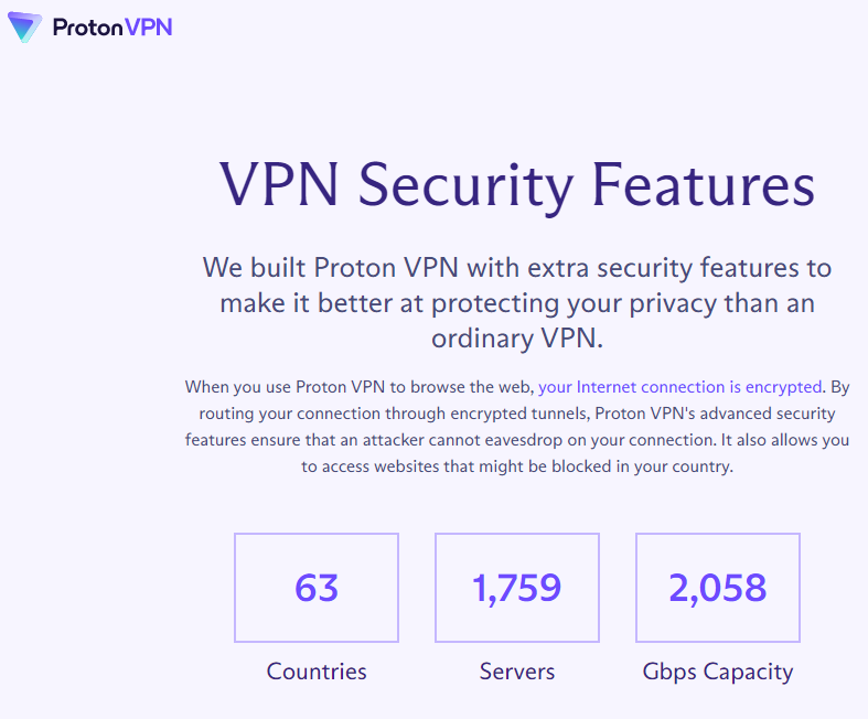 Proton VPN VPN Security Features